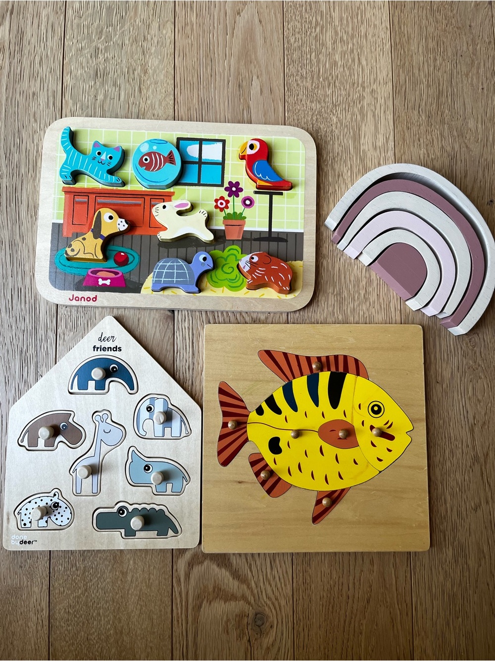Colorful Wooden Pets Puzzle - Multicolor